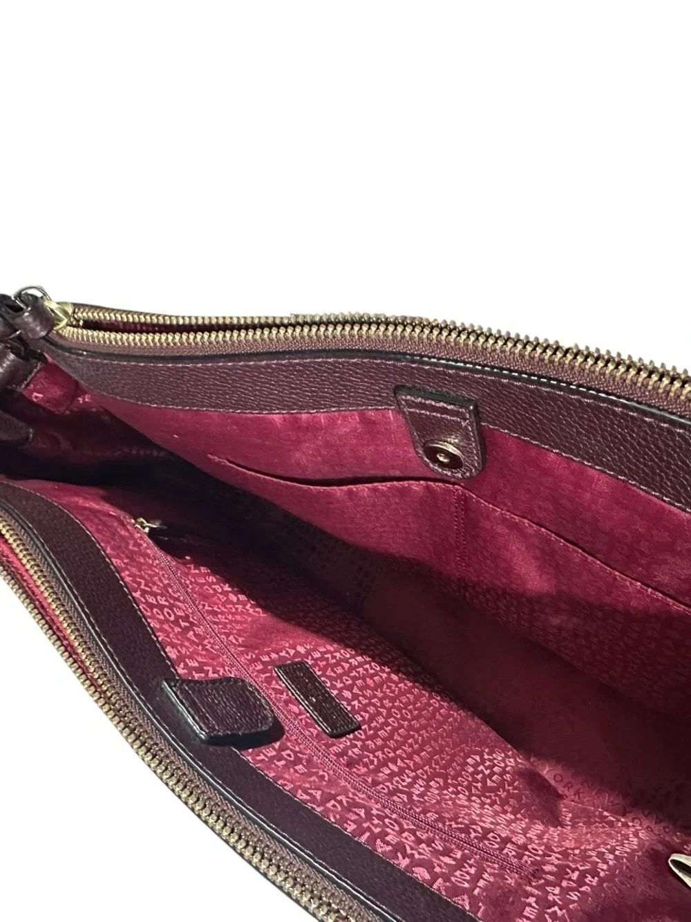 Kate Spade Mulberry Street Leighann Pebbled Leather Satchel Tote Burgundy